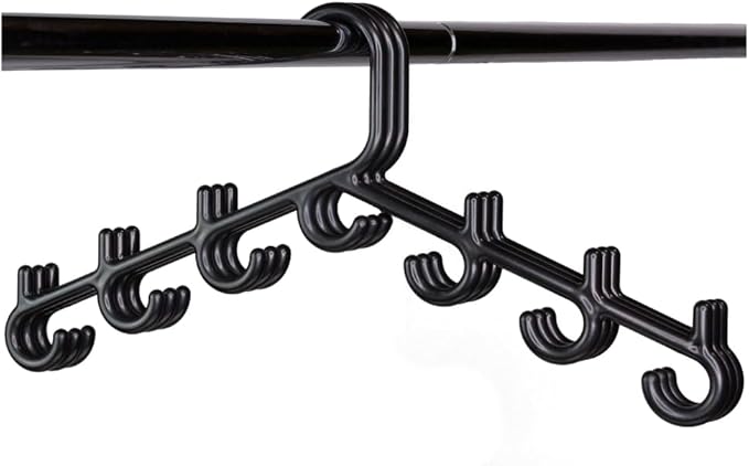 Made in USA Multi-Use Hanger for Bras, Lingerie, Hats & Scarves 5-Pack | Patented Closet Organizer | 7-Hook Space Saver for Underwear, Ties, Belts | No Clips, Lightweight Design