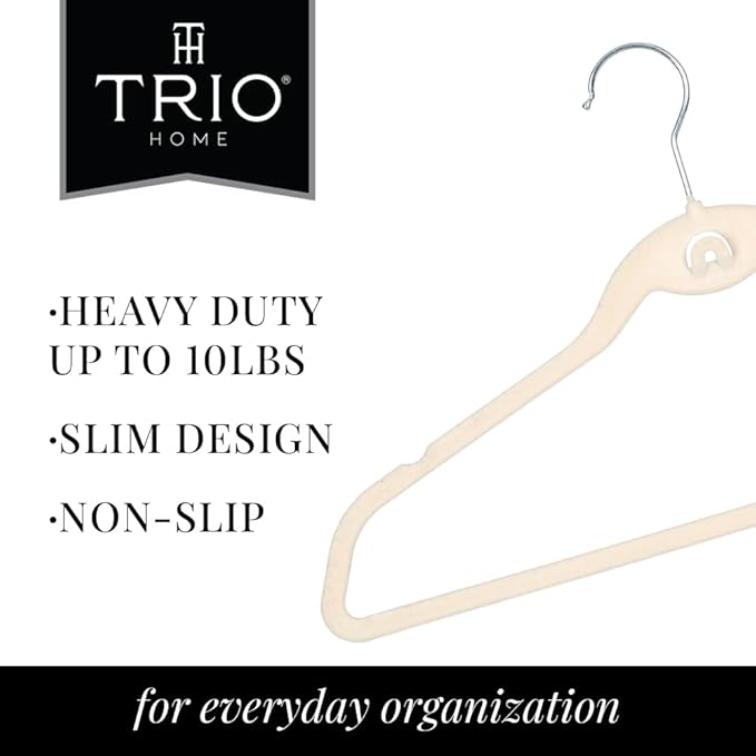 Heavy Duty Velvet Hangers with Cascade Hook, Durable, 360 Degree Rotatable Hook (30, Beige)