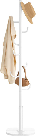 SONGMICS HOME Cactus-Shaped Coat Rack, Freestanding Coat Tree, Coat Hanger Stand with 8 Sturdy Hooks, with Curved Ends, for Clothes, Hats, Bags, Cloud White URCR039W01