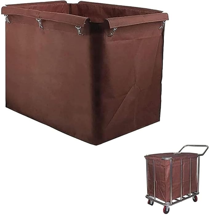 400L Commercial Laundry Cart Liner Bags - Removable Waterproof Replacement Bags for Rolling Laundry Baskets, Heavy-Duty Oxford Cloth Storage (Large Capacity) (Khaki)