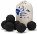 Wool Dryer Balls, New Zealand Dryer Balls Laundry Reusable Reduce Static Cling, Dryer Ball to Reduce Wrinkles & Shorten Drying Time, Drying Balls for Laundry(Pack of 6) (Black)