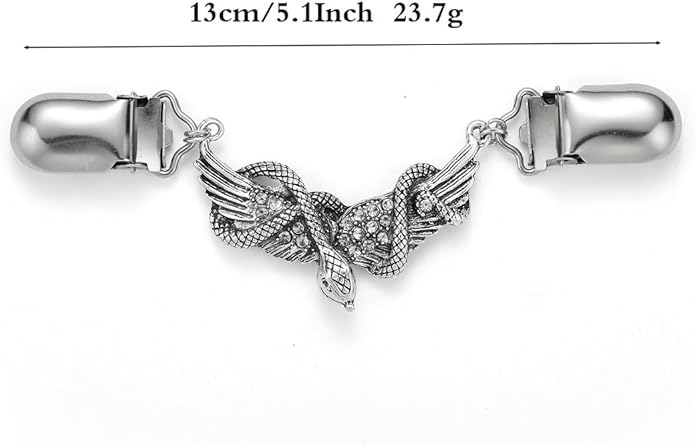Vintage Sweater Clips Shawl Dresses Shirt Clips Retro Cardigan Collar Chain Clips Brooch Pins for Women