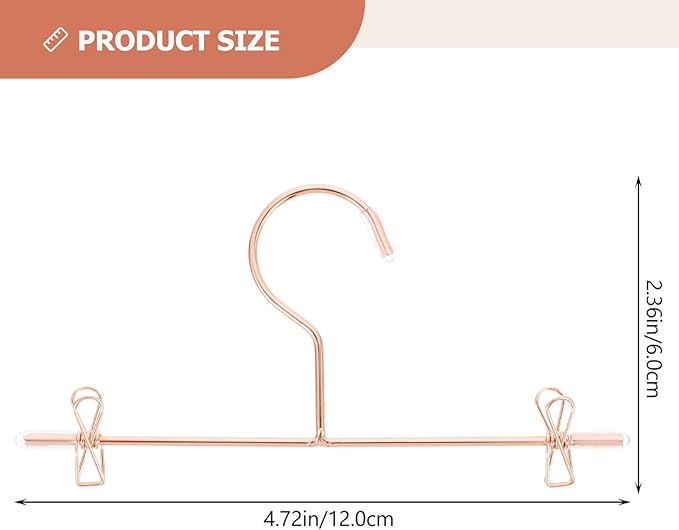Luxshiny 5Pcs Mini Clothes Hangers, Metal Outfit Hanger Decorative Miniature Hangers Ornaments Clothes Accessories (Rose Gold)