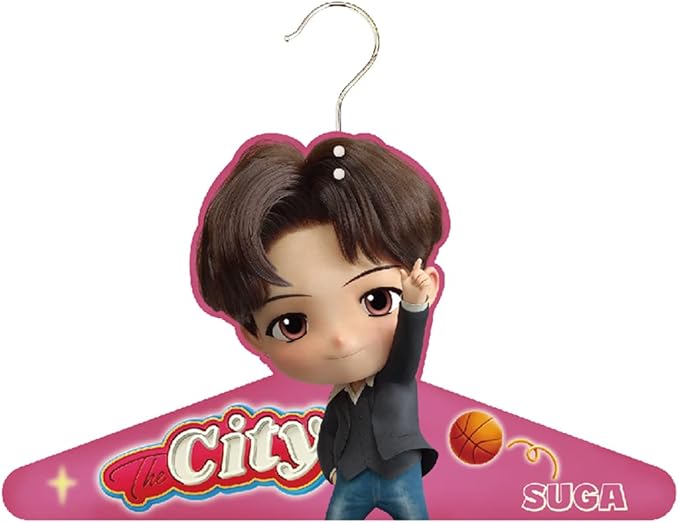 Kpop Merchandise Official Licensed K-POP Merch - TinyTAN Character Clothes Hanger with Steel Hook (SUGA)