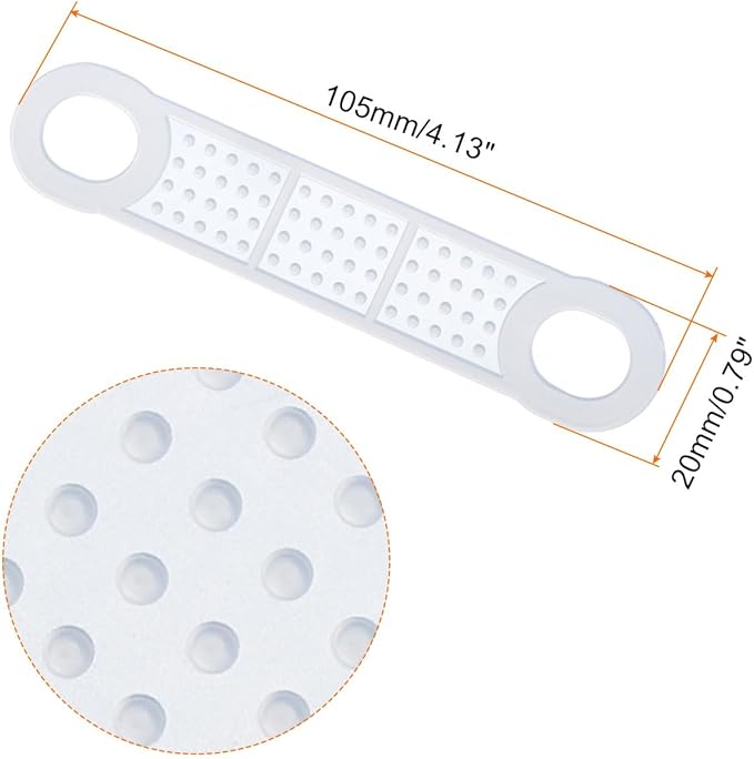 uxcell 50Pcs Non-Slip Hanger Grips Silicone Adhesive Clothes Hanger Strips for Wood Plastic Hangers, Clear (4.13" x 0.79")
