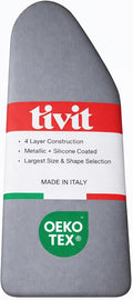 TIVIT Padded Cover for Steamfast SF-680 Mid-Size Steam Press, Alumitek Top Coating, Scorch Resistant, Thick Padding, Fastener Straps, Pull Bungee, 25x10.5”, Made in Italy