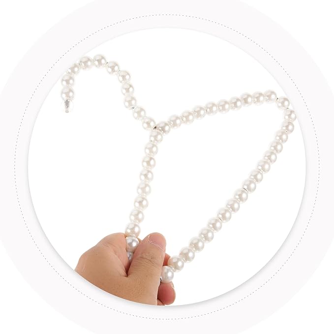 3pcs Elegant Pearl Dog Clothes Hangers Pet Grooming Hangers for Dresses Jackets and Skirts Decorative Pet Accessories for Chihuahua and Animals