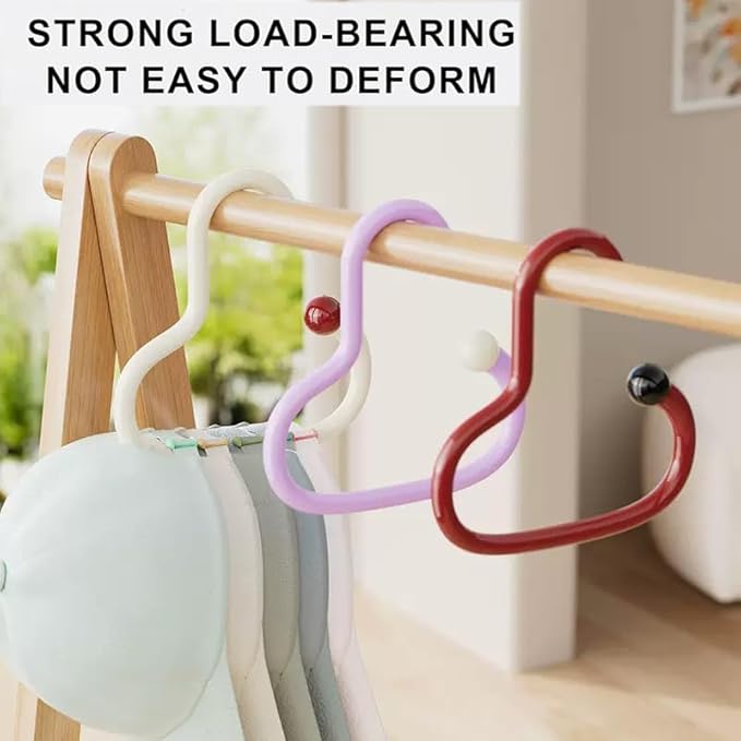 6PCS Bra Hanger for Thick Plastic Closet, Tank Top Organizer 6 Heart Hooks Capacity Space Saving Hanger Closet Organizers and Storage for Tank Top, Hats, Scarf etc. (Multi Heart,6)