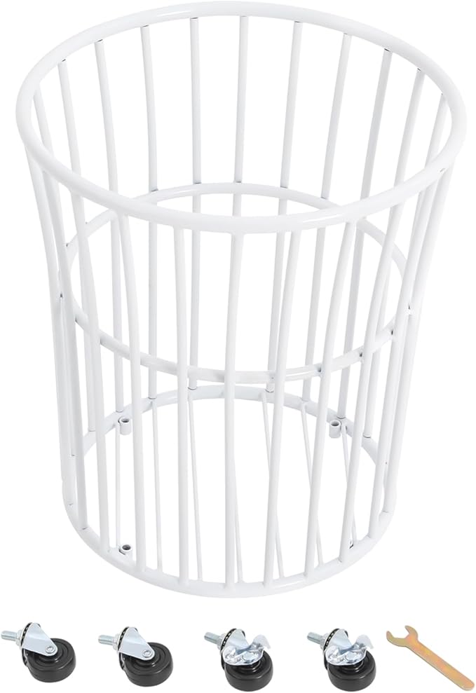Rolling Laundry Basket Cart Metal Laundry Basket with Wheels,Portable Laundry Hamper Bathroom Dirty Clothes Storage (J)