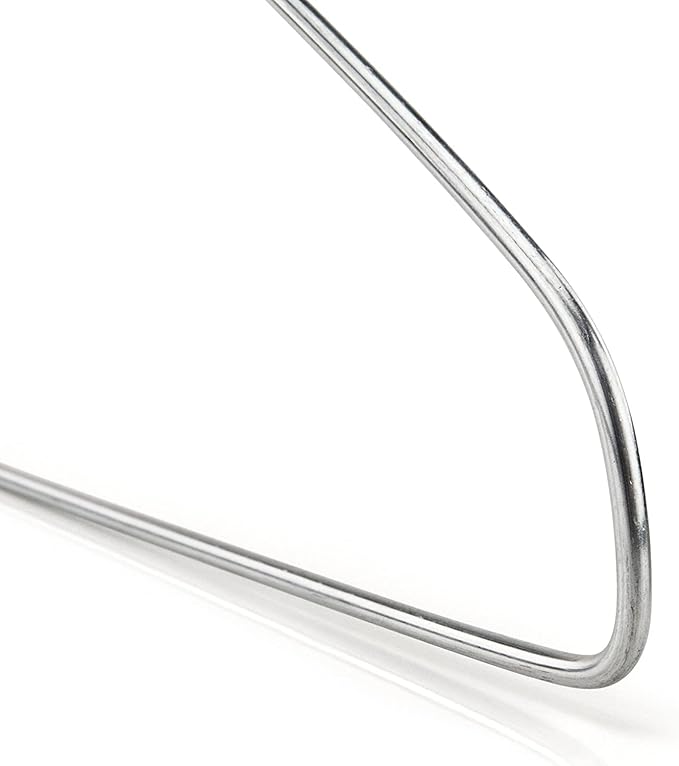 HANGERWORLD Silver Metal Wire Clothes Hangers 16inch 13 Gauge Clothes Garment Coat Hanger (20 Pack)