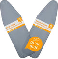 SAVUK Ironing Board Cover and Pad Dual Side X2 Lifetime Double Using Heavy Duty Thick Padding Heat Reflective Non Stick Scorch and Stain Resistant Adjustable 15x54 inch (Double Sided Grey)