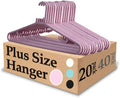 Urby Extra Wide Hangers for Plus Size Clothes, 19 Inch Plus Size Hangers, Durable Space-Saving Plastic Hanger for Oversized or XL, XXL Shirts, Coats, Etc. Pink 20PK