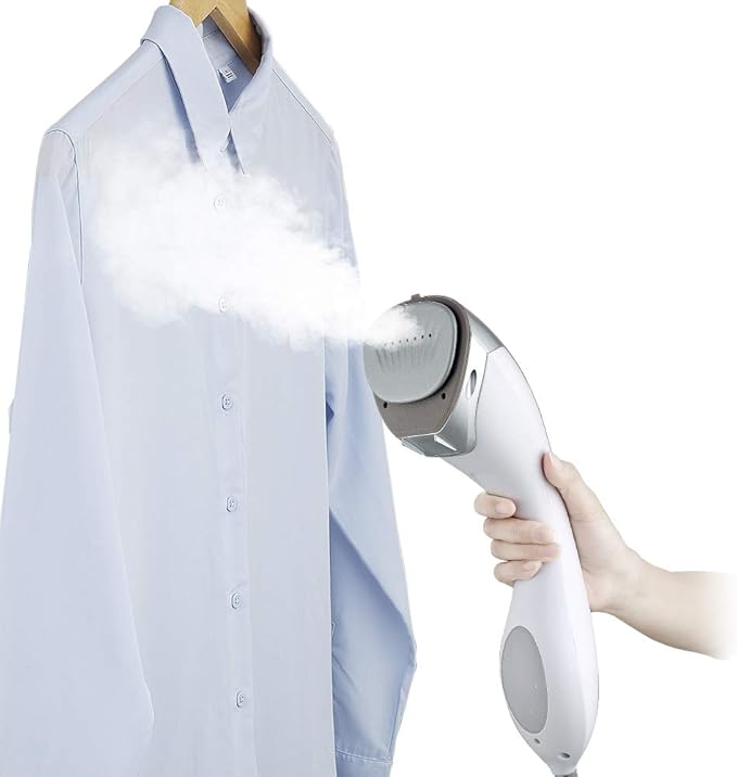 SALAV Steamer for clothes Handheld Iron 2 in 1, 2 Steam Settings, for Both Vertical and Horizontal Garment Handling, Ceramic Coated Metal Steam Panel, 150 ml Big Water Tank, 1150 Watt Silver