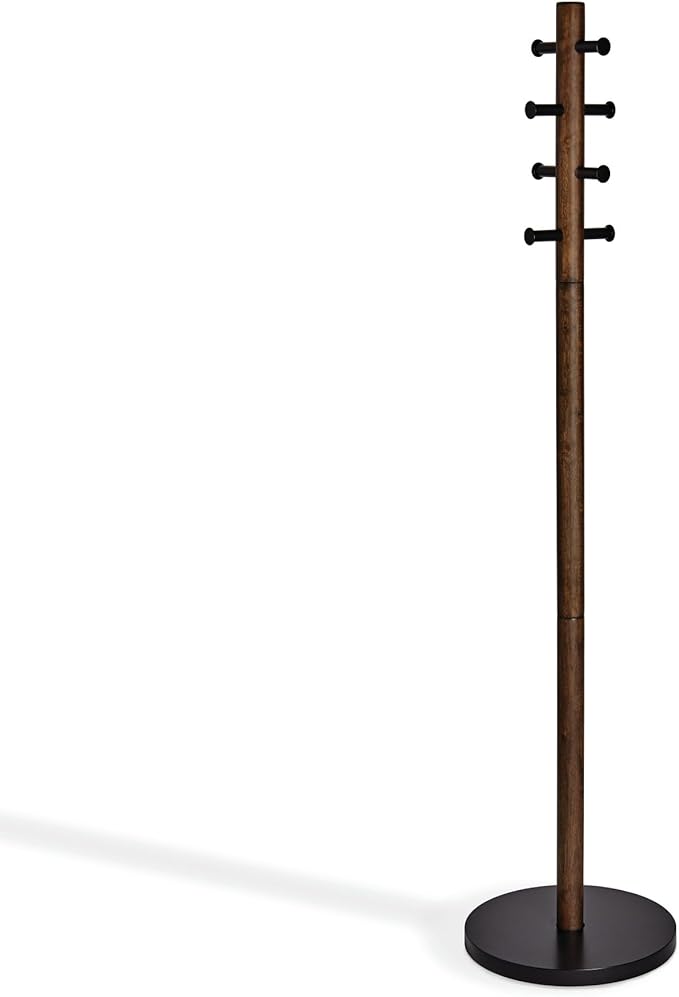 Umbra Pillar, Coat Rack, Black/Walnut