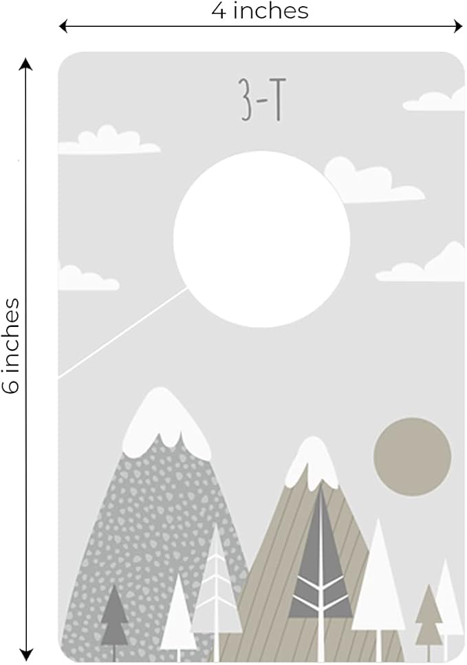 Canopy Street Gender Neutral Closet Clothing Dividers/Trendy Mountain Closet Organizer for Boy Or Girl Newborn to 4T Clothes / 4" x 6" Adventure Nursery Dividers