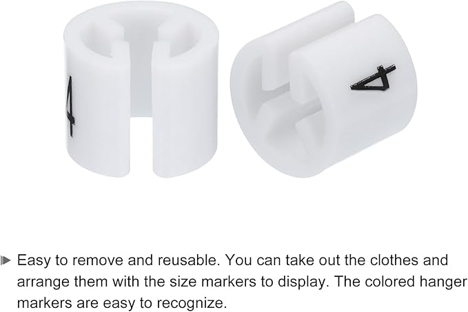 MECCANIXITY Clothes Hanger Marker Colored Hanger Sizer Garment Markers Tag (Number 4, White) for Garment Clothing Color Coding, Pack of 150 Pcs