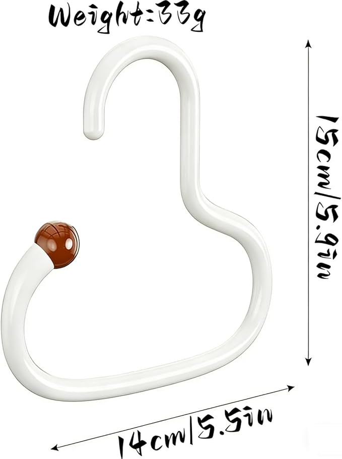 3PCS Bra Hanger for Thick Plastic Closet, Tank Top Organizer 3 White Heart Hooks Capacity Space Saving Hanger Closet Organizers and Storage for Tank Top, Hats, Scarf etc. (Style3)