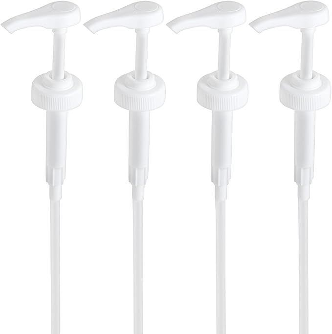 4 Packs Gallon Pump Dispenser, Leak Proof Dispenser for Hand Soap, Laundry Detergent, Sanitizer, Shampoo - 128 OZ Capacity - 38/400 Plastic Gallon Pump Dispenser for Household & Commercial
