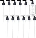 BENECREAT 12 Packs Plastic Replacement Pumps, 24-410 Thread/Neck Locking Black Dispenser Replacement Pump Lotion Pumps for Soap, Lotion, Shampoo, Kitchen and Bathroom