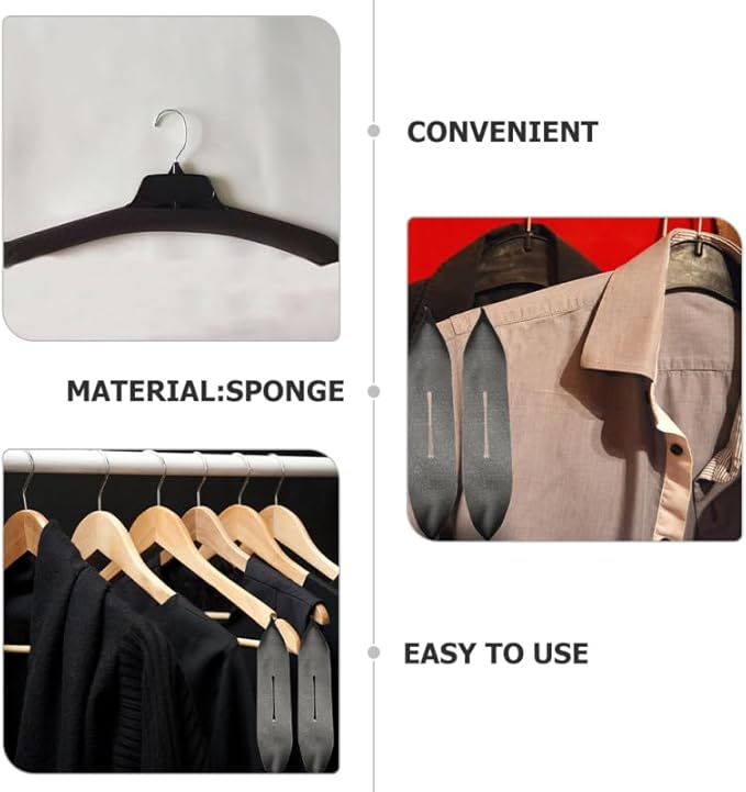 50Pcs Skid Sponge Covers for Hangers Non Slip Clothing Protector Sleeves Soft Garment Cover for Suits Dresses for Home Dorm and Retail Use