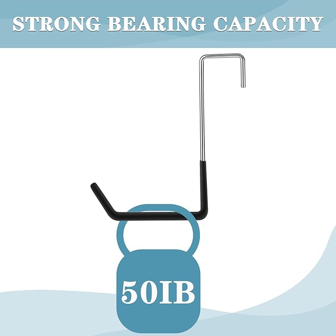 Ferraycle 8 Pieces Rafter Hanger Hook Heavy Duty Large S Hooks Bicycle Hook Vinyl Coated S Hooks Galvanized Steel for Ladder Bike Hangers Sports Equipment Garage Storage Organizer (Black)