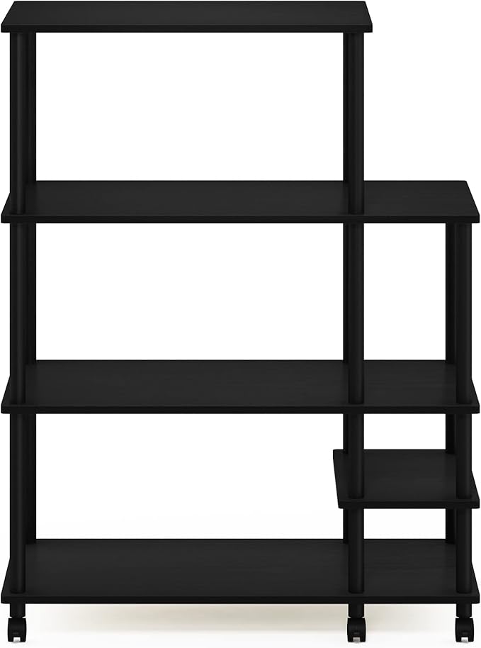 Furinno Turn-N-Tube Kitchen Shelf Cart, Americano/Black