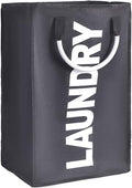 Laundry Basket, Durable Handles for Easy Carry, Collapsible Cloth Baskets, Hampers for College Dorms, Foldable Fabric Hamper Bags (Dark-Gray)