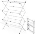 Foldable Clothes Drying Rack with 4 Hangers, Portable Extendable Laundry Drying Rack for Indoor Air Drying Clothing, 41"x29"x14", White