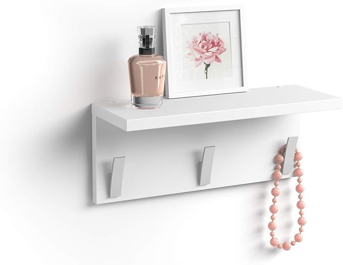 Mobili Fiver, Wall coat hanger, Rachele, 15.74 in, Matt White, Made In Italy