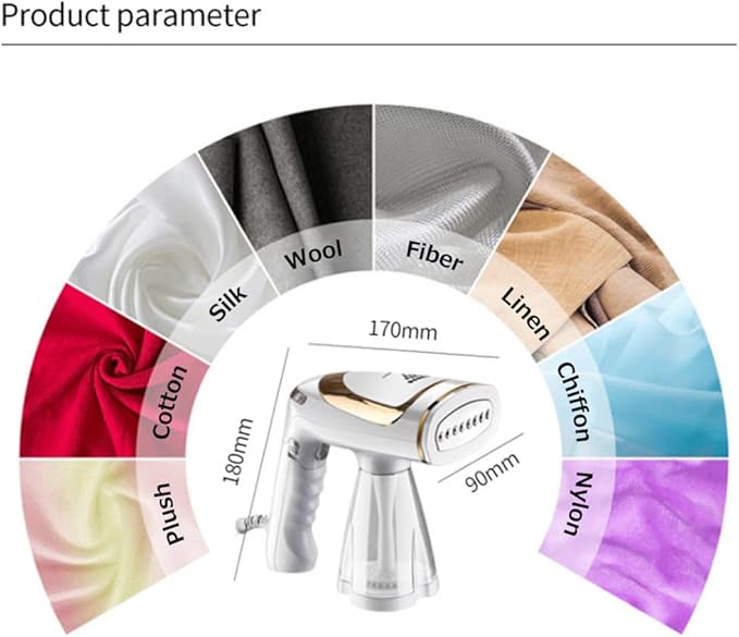 Steamer for Clothes, Handheld Clothes Steamer 1600W Handheld Garment Steamer Portable Clothing Steamer Iron Removes Wrinkle Quick Heating with 250ML Detachable Water Tank for Home Office and Travel