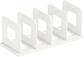 Adjustable Book Shelf Organizer 4 Section Vertical Plastic File Holder Book & Magazine Rack Folder Sorter Book Organizer for Office Home Closet & Handbag Storage (White)