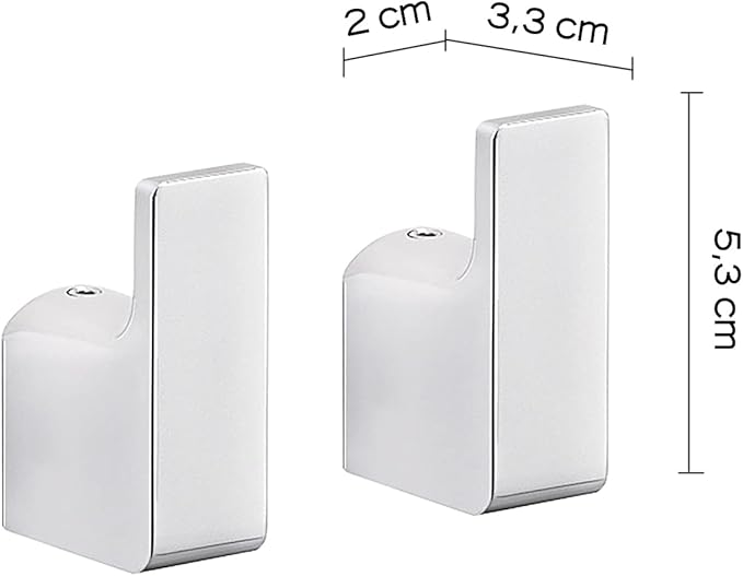 Gedy G-Kuala Lumpur, 2 Single Hangers, Chrome Color, Clothes Rack Made of Cromall, Brass and Glass, 2 Year Warranty, Measures 5.3 x 2 x 3.3 cm and Weight 0.19 kg, R&D Design, Chromed, Unique