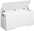 Storage Chest, 39.4” Toy Box, Entryway Storage Trunk, Shoe Bench with Storage, Engineered Wood Storage Cabinet with 2 Safety Hinges, Entrance Bench for Living Room, White SCWT2001