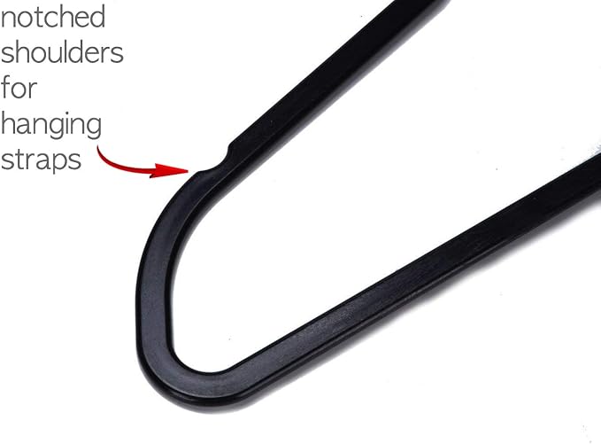 Only Hangers No Flock Space Saving Hangers, Black, Set of 20