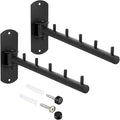 Sumnacon Clothes Rack,2Pcs Stainless Steel Clothes Hanger,Wall Mounted Clothes Rack,Wall Mounted Drying Rack with Swing Arm,Wall Clothes Hanger for Bathroom Laundry Room Closet,Black