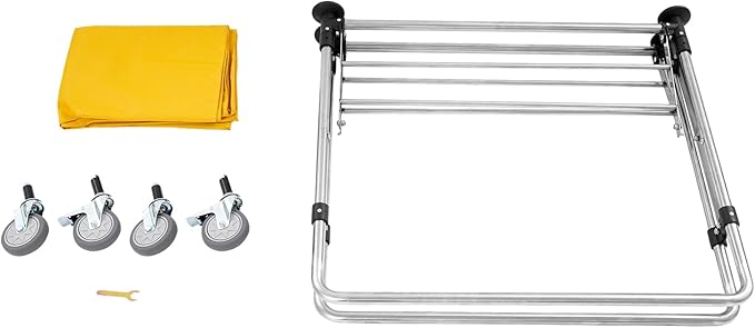 Commercial Laundry Cart with Wheels, 220lbs Foldable Laundry Cart with 4 Locking Wheels and Oxford Cloth for Home, Dorm, Hotel, and Commercial Use (Yellow)