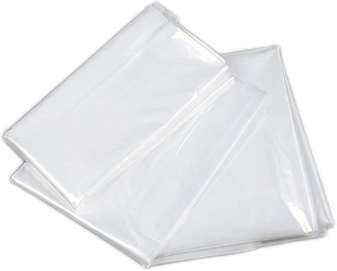 Fangkun Pack of 50 Transparent Garment Covers - 23.6 x 47.2 inches, Plastic, Flap Closure, Ideal for Home Storage, Dry Cleaners, Offices