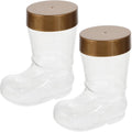 PRETYZOOM 2pcs Christmas Candy Jar, Plastic Boots-Shaped Storage Container with Lid, Empty Holiday Jars for Sweets, Chocolate, Treats, Christmas Party Supplies