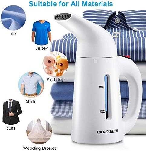 URPOWER Updated 180ml Steamer for Clothes, 7-in-1 Portable Handheld Garment Steamer, Fast Heat-up Clothes Steamer, Travel Steamer, High Capacity Fabric Steamer for Home and Travel