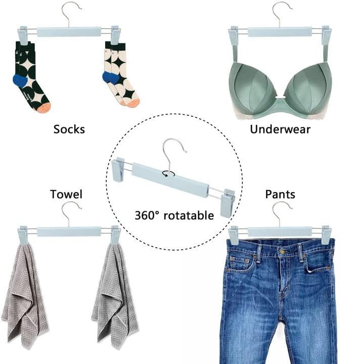Pants Hangers with Clips Skirt Hangers for Women Plastic Clip Hanger for Pants Clothes (50pack, Blue)