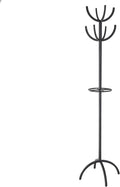 Deco 79 Metal 8 Hook Coat Rack with Ached Legs and Circular Center Storage, 19" x 19" x 72", Black
