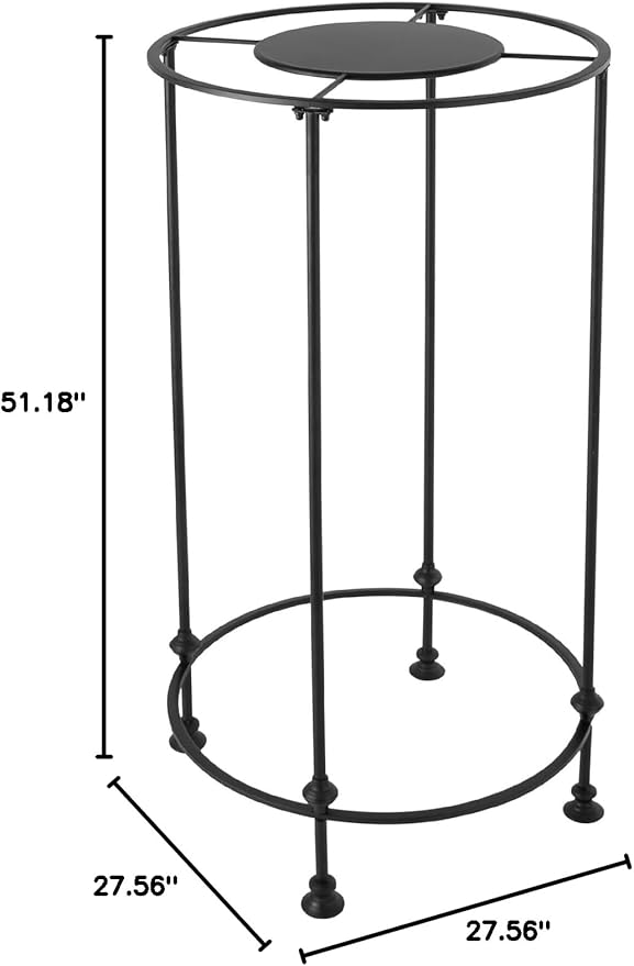 YIYIBYUS Round Garment Rack, Floor Standing Iron clothes Hanging Rack with Topper, Suitable for Large Shopping Malls Retail, Clothes Boutique Display Laundry Rooms (Black)