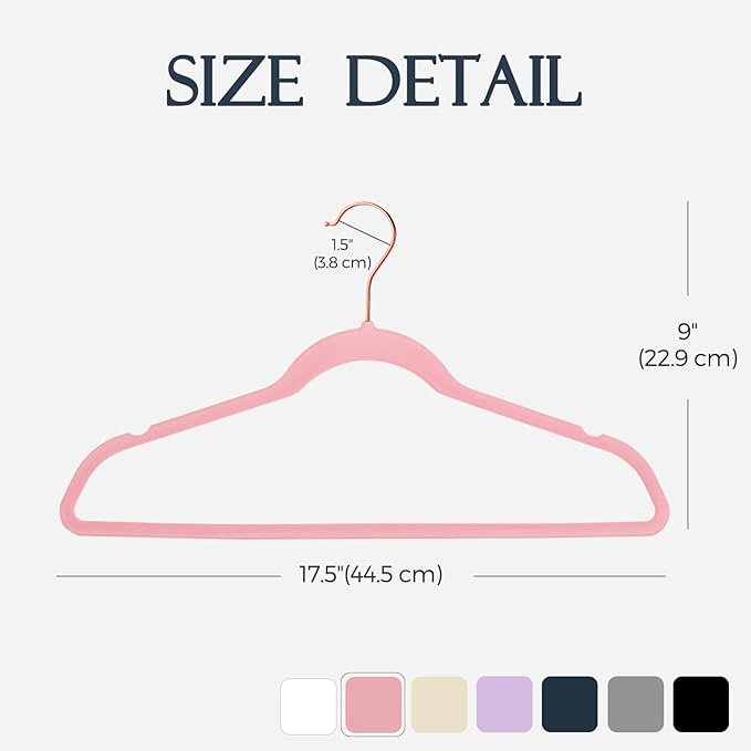 HOUSE DAY Pink Velvet Hangers 100 Pack, Premium Non-Slip Felt Clothes Hangers, Sturdy Heavy Duty Coat, Durable Hanger for Suits, Space Saving with No Hanger Mark, 360° Swivel Rotating Rose Gold Hook