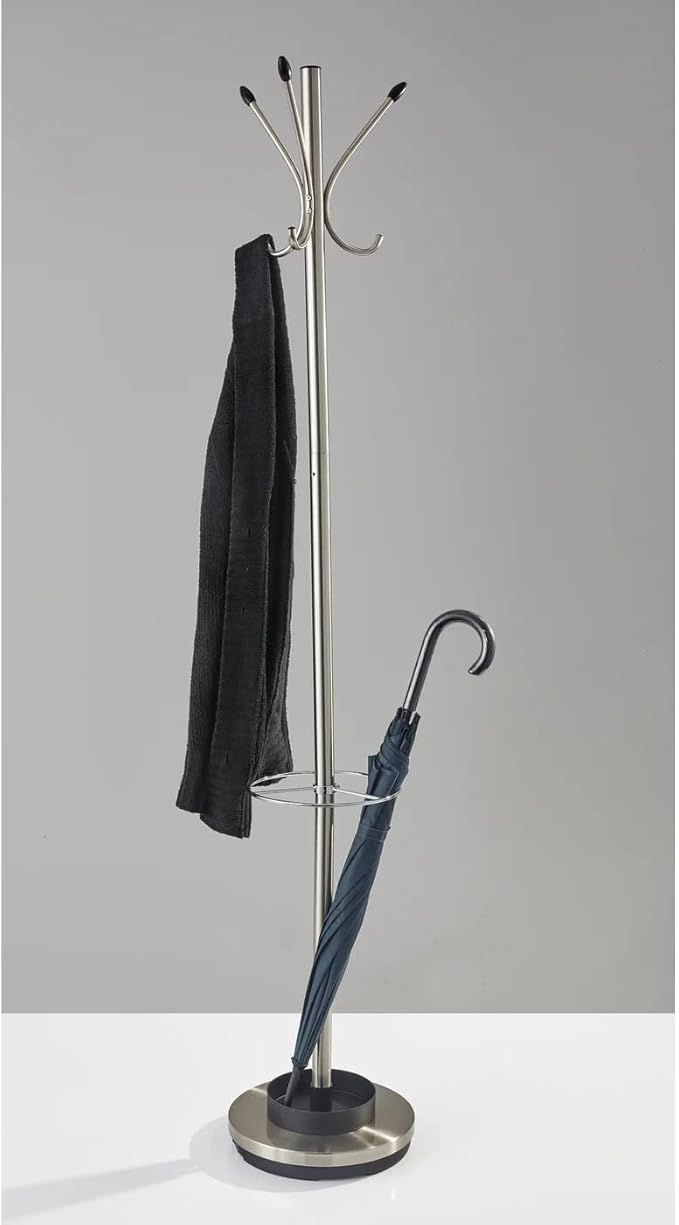 Adesso Umbrella Stand and Coat Rack, Steel
