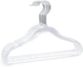 10Pcs Clear Clothes Hangers, 15.7 inch Plastic Glitter Transparent Hangers Thin Space Saving Coat Hanger for Jackets, Pants, Suits, Shirts, Skirts, Dress Clothes (Silver)