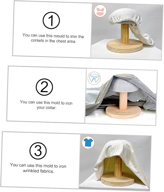 Bra Wooden Ironing Board is Used for Bras, Shirts, Collars, Cuffs and Hats, The Mini Ironing Board Small Ironing Stool Portable Iron Board Clothes Ironing for Clothing Sewing Enthusiasts.