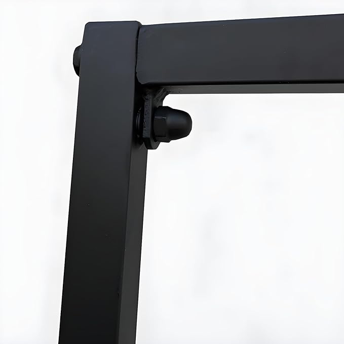 LITFAD Contemporary Metal Hall Tree Hang Garment Lever Hall Stand Free Standing Clothes Hanger Clothing Store Coat Rack in Black - 47" L x 16" W x 79" H Double Clothing Rod