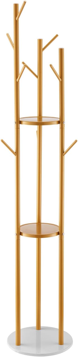 VEVOR Coat Rack, Freestanding Coat Rack Stand with Quartz Stone Base & 9 Hooks, Free Standing Hall Coat Tree for Entryway, Bedroom, Office, Living Room, Modern Clothes Hanger for Coat, Hat, Scarf, Bag