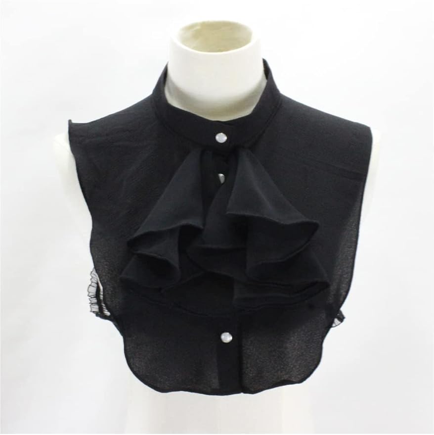 Chiffon Retro Renaissance Palace Fake Collar Suit Decorative Detachable Neck Ruffle Collars Victorian Accessories for Men