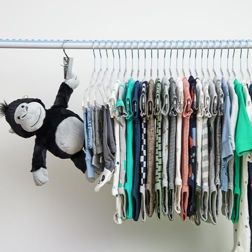 Roomedys® Spacing Tape for Hangers, Spacer, Clothes Divider, Closet Organizer, Perfectly Spaces Hangers & Clothing for Adults, Teens & Kids, Customizable - Light Blue - 6ft to Organize 102 Items